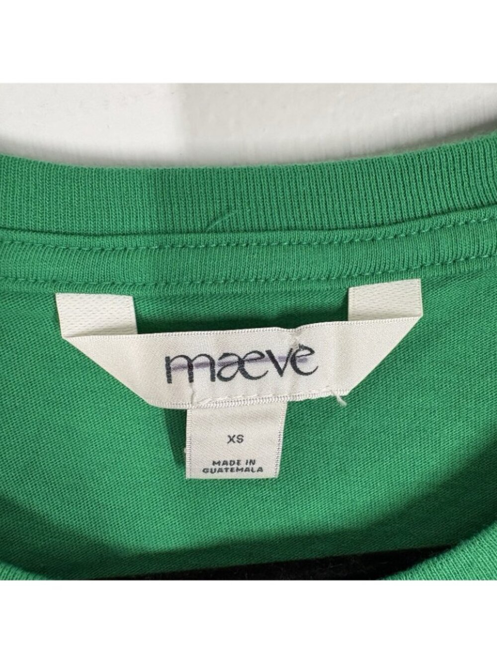 Maeve Anthropologie Sz XS Green Short Sleeve Evelyn Perfect Cotton T-Shirt NWOT - Picture 8 of 10